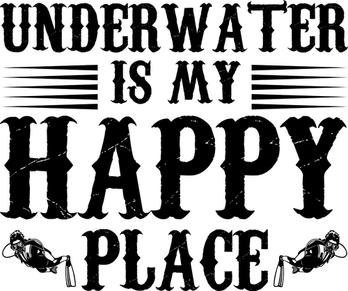 Underwater is my happy place (2) Poster Canvas Movie Film Print A0 A1 A2 A3 A4 A