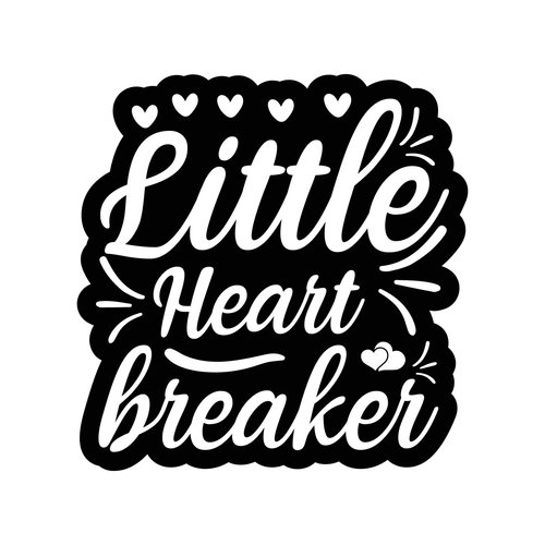 Little Heart breaker Sticker Design-01 Poster Canvas Movie Film Print A0 A1 A2 A