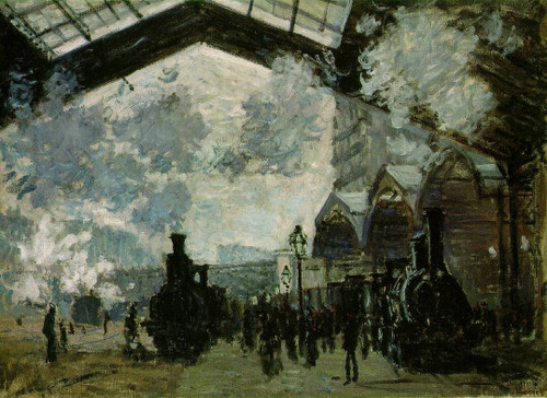 MONET-Claude-1877-Saint-Lazare-Station Poster Canvas Movie Film Print A0 A1 A2 A