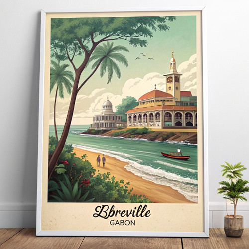 Libreville Gabon Captivating Travel Poster - Vibrant African Culture Art Print P