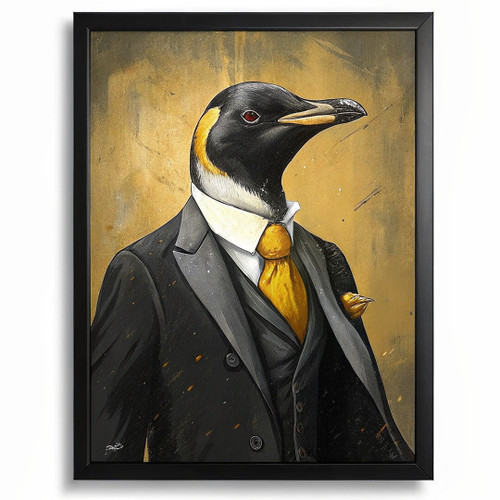 Penguin In A Suit Wall Art Print Animal Framed Picture Penguin Artwork Print (3)