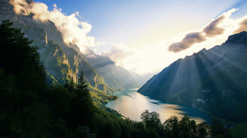 klontalersee-lake-in-switzerland-to-3840x2160 Poster Canvas Movie Film Print A0