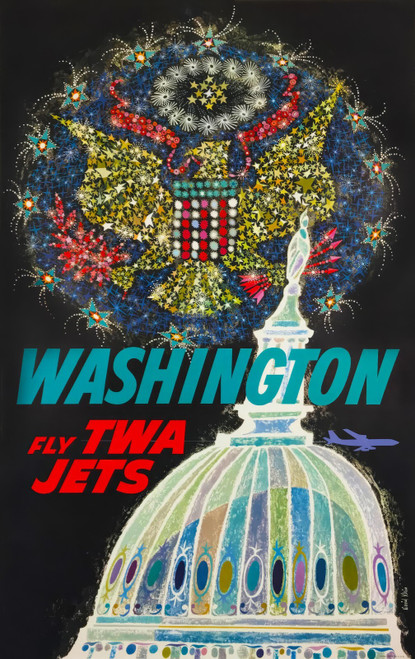 TWA Travel Poster for Washington by David Klein-artofuniverse0