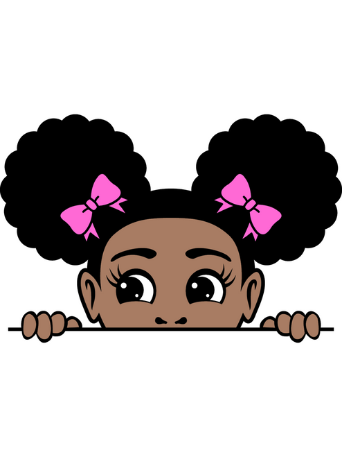 AFRO PUFFS GIRL - PEEKABOO-01 Poster Canvas Movie Film Print A0 A1 A2 A3 A4 A5 A