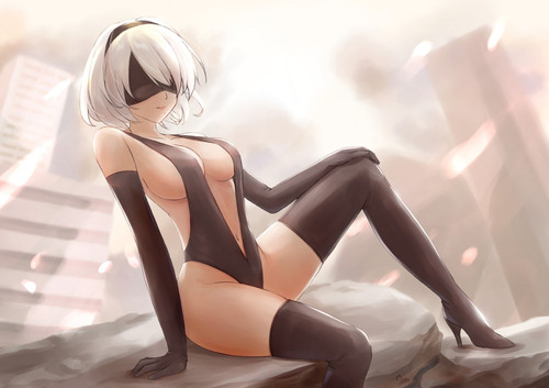 2B Slingshot Swimsuit Anime E Girl Poster Canvas Movie Film Print A0 A1 A2 A3 A4