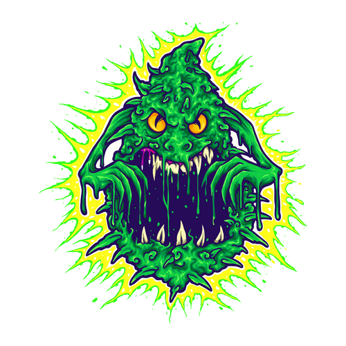 Ghost Cannabis Weed Monster Illustrations Personalized Poster Canvas Print A0 A1