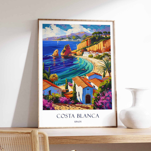 2_Costa Blanca Poster, Spain Poster, Beach Poster, Mediterranean Poster, Coastal
