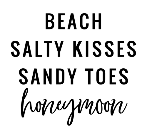 Beach salty kisses sandy toes honeymoon_cut Poster Canvas Movie Film Print A0 A1