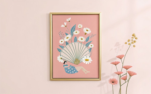 Daisy Clam Shell Art Print - Unframed A6 A5 A4 A3 A2 A1 Art - Bathroom Ocean Pas
