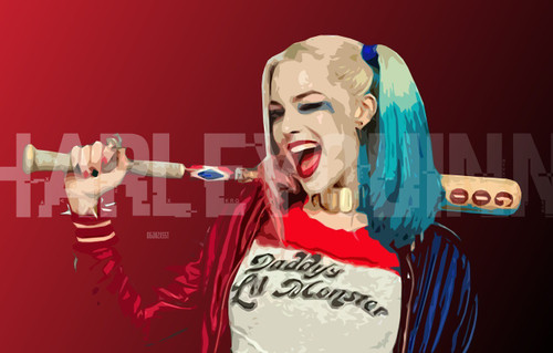 harley queen 23 Poster Canvas Movie Film Print A0 A1 A2 A3 A4 A5 A6 Art Wall Dec