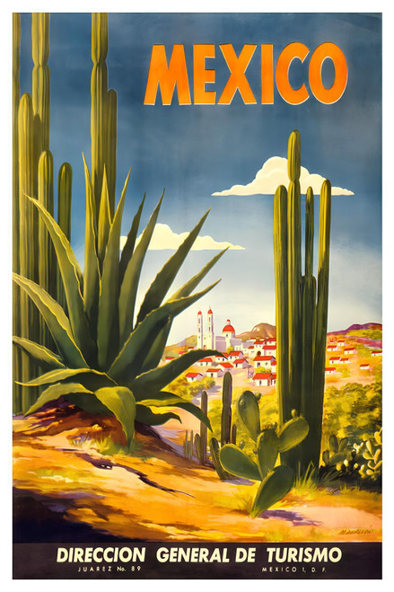 Mexico vintage travel 43- upscaled Poster Canvas Movie Film Print A0 A1 A2 A3 A4