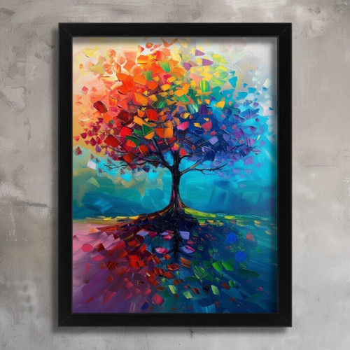 Colourful Tree of Life Picture Wall Art Prints for Living Room Poster Abstract P
