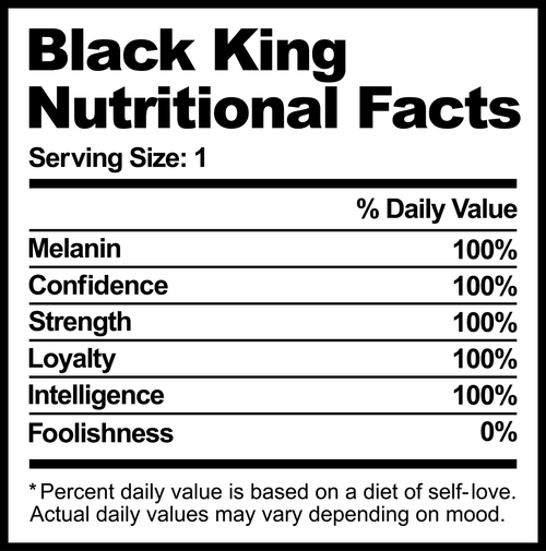 BLACK KING NUTRITIONAL FACTS (2) Poster Canvas Movie Film Print A0 A1 A2 A3 A4 A
