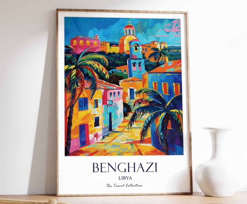 2_Benghazi Print, Benghazi Travel Poster, Middle East Travel Print, Islamic Deco