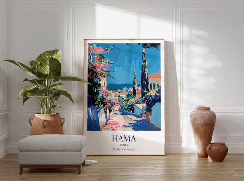 11_Hama Print, Hama Travel Poster, Middle East Travel Print, Islamic Decor, Gift