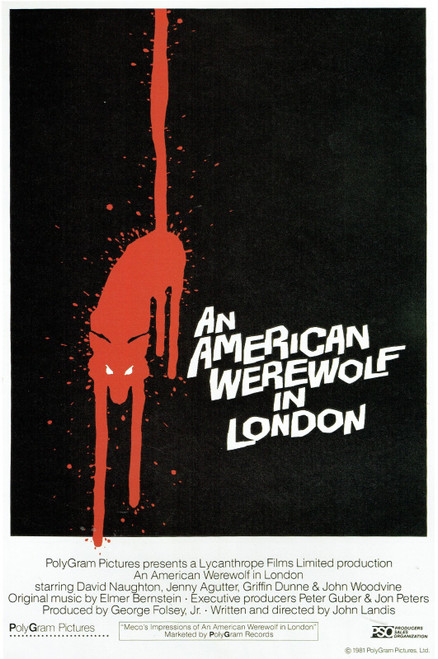 An American Werewolf In London- Us 1981 Poster Canvas Movie Film Print A0 A1 A2