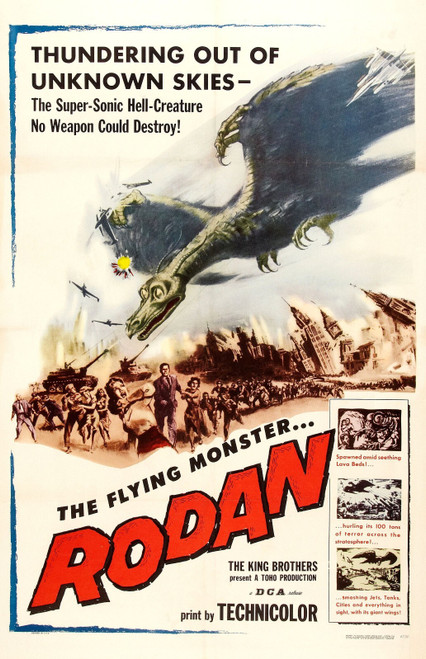Rodan Flying Monster 01 Poster Canvas Movie Film Print A0 A1 A2 A3 A4 A5 A6 Art