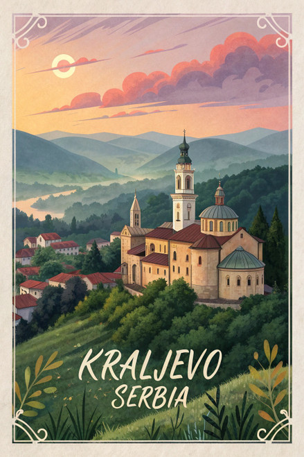 Kraljevo Serbia - Vibrant Cityscape and Heritage Travel Poster Poster Movie Film Kraljevo Serbia - Vibrant Cityscape and Heritage Travel Poster Poster Movie Film