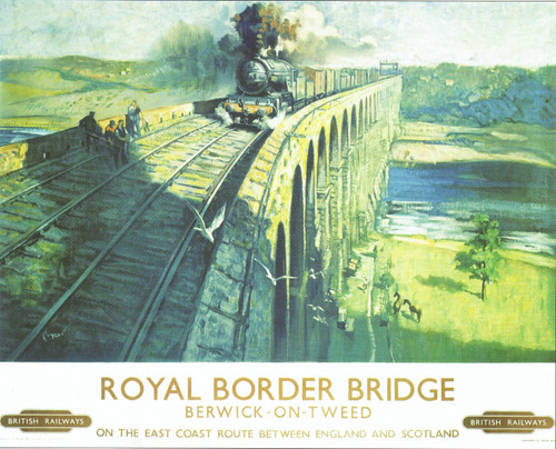 Scotland Railway vintage poster (2) Berwick Poster Canvas Movie Film Print A0 A1