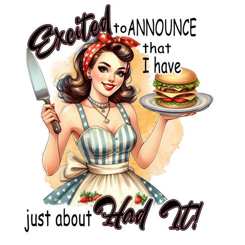 Excited To Announce Poster Canvas Sarcastic Femine Art Print A0 A1 A2 A3 A4 A5