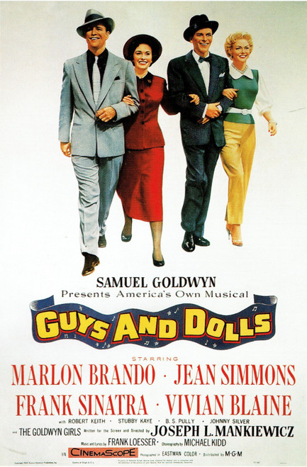 Guys And Dolls -Us 1955 Poster Canvas Movie Film Print A0 A1 A2 A3 A4 A5 A6 Art