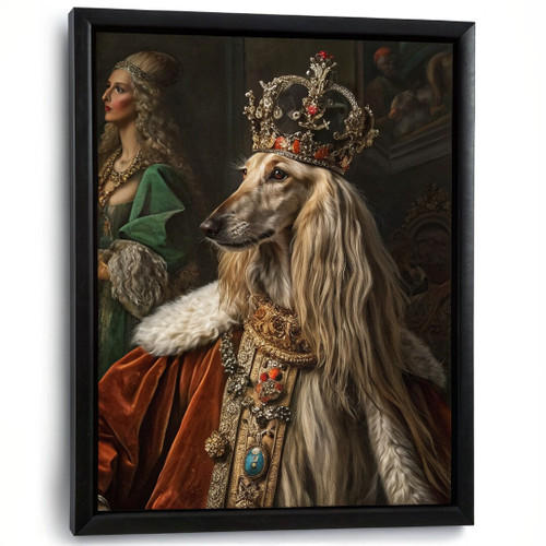 Regal Afghan Hound Portrait Royal Dog Art Print Reneiscance Dog Portrait Art (1)