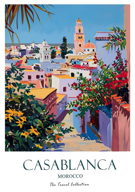 1_Casablanca Print, Casablanca Travel Poster, Middle East Travel Print, Islamic
