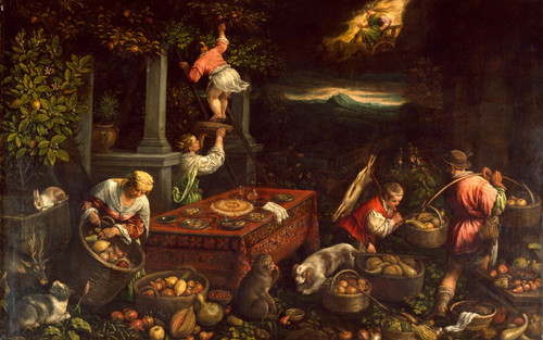 Leandro_Bassano_-_Allegory_of_the_Element_Earth_-_Walters_372363 Poster Canvas M