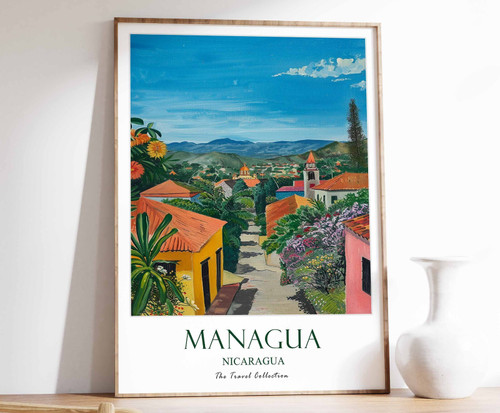 7_Managua Print, Managua Travel Poster, Nicaragua Travel Print, Tropical Decor,