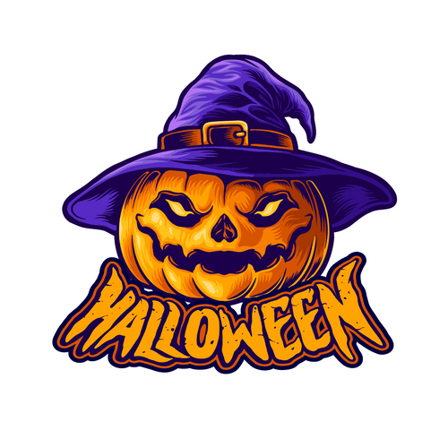 Halloween Character Jack o Lantern Head Witch Hat Poster Canvas Movie Film Print