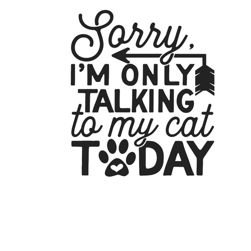 sorry im only talking to my cat today (2) Poster Canvas Movie Film Print A0 A1 A