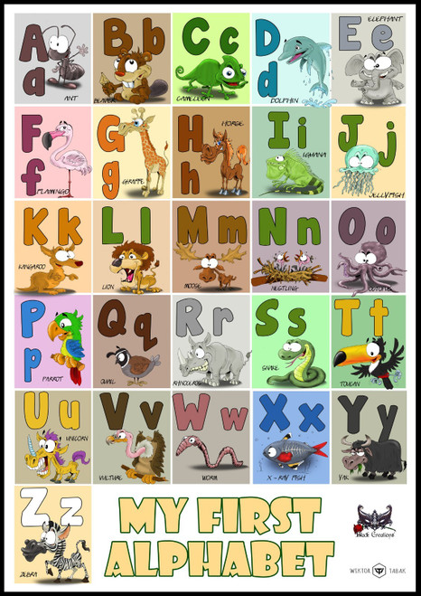 first alphabet Poster Canvas Movie Film Print A0 A1 A2 A3 A4 A5 A6 Art Wall Deco