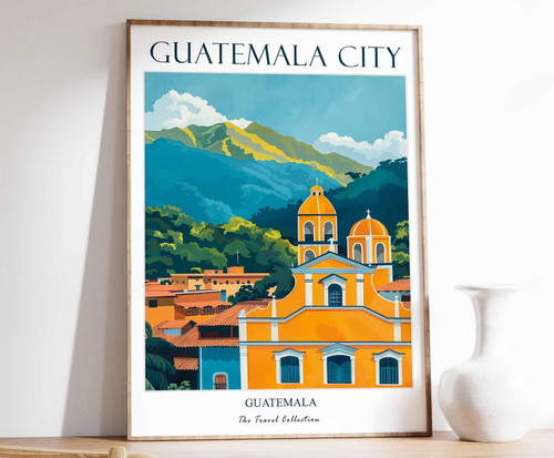 1_Guatemala City Print, Guatemala City Travel Poster, Guatemala Travel Print, Tr