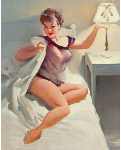 Gil Elvgren - Pinup Girl - Bedtime Poster Canvas Movie Film Print A0 A1 A2 A3 A4