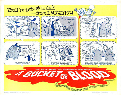 Bucket Of Blood 02 Poster Canvas Movie Film Print A0 A1 A2 A3 A4 A5 A6 Art Wall