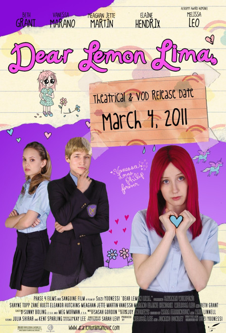 Dear Lemon Lima (2011)_2 Movie Film Poster Canvas iconic design