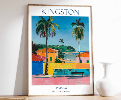 1_Kingston Print, Kingston Travel Poster, Jamaica Travel Poster, Caribbean Print