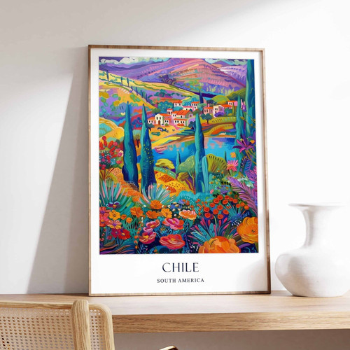 7_Chile Poster, Home Decor, Travel Art, South American Wall Art, South America T