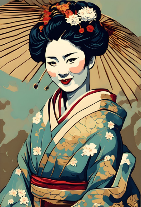 Happy Geisha (2) Poster Canvas Movie Film Print A0 A1 A2 A3 A4 A5 A6 Art Wall De