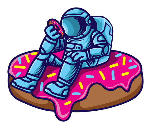197. Donuts Addict Space Sticker Poster Canvas Movie Film Print A0 A1 A2 A3 A4 A