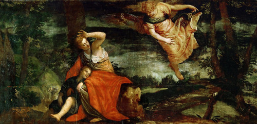 Paolo Veronese -- Hagar and Ismael in the Desert of Bersheeba Poster Canvas Movi