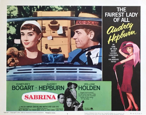 Sabrina 1954 Movie Film Poster Canvas iconic design
