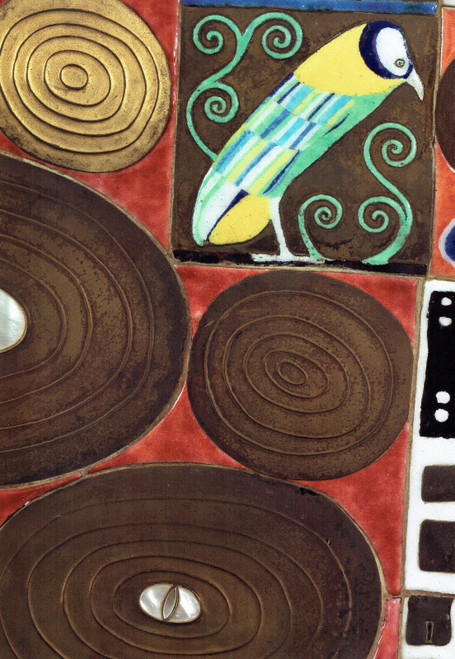 Detail of left -hand mosaic wall-Klimt 1909-11 p4 Art Gallery Poster Canvas Prin