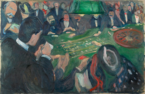Edvard Munch - At the Roulette Table in Monte Carlo Poster Canvas Print Art Pain