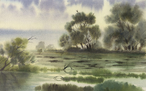 Chinese Watercolour Landscape (11) Poster Canvas Movie Film Print A0 A1 A2 A3 A