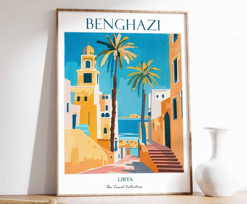 11_Benghazi Print, Benghazi Travel Poster, Middle East Travel Print, Islamic Dec