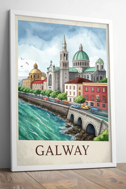 Galway Ireland Vintage Travel Poster - Vibrant Celtic Heritage Art Print Poster