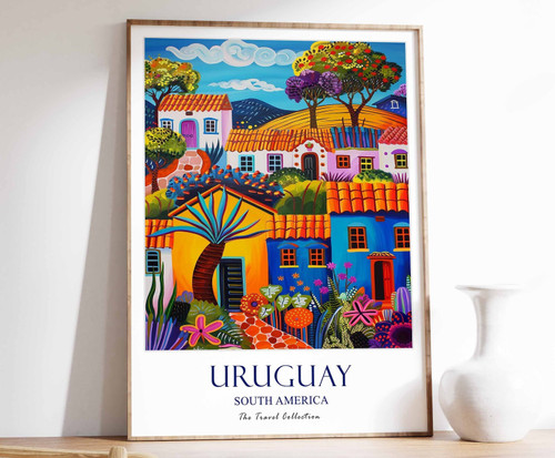 10_Uruguay Travel Poster, Uruguay Print, South America Travel Art, Tropical deco