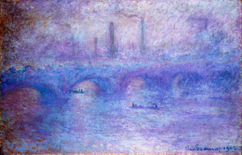 MONET, Claude - Waterloo Bridge. Effect of Fog Poster Canvas Movie Film Print A0