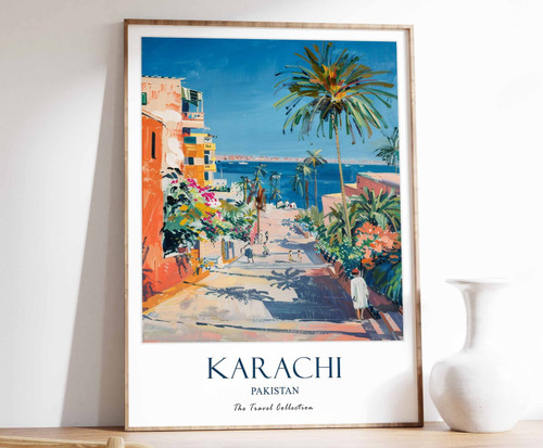 2_Karachi Print, Karachi Travel Poster, Pakistani Wall Art, Pakistan Travel Prin